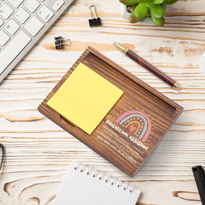 Educational Assistant Sticky Note Holder, Educational Aide Appreciation Gifts, Teacher's Day Thank You Gifts for Assistant Teacher, Back to School Gifts Desk Self-Stick Note Pad Holders TZP59