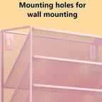 Kuntine.B Wall File Organizer Office Hanging Magazine Holder Wall File Organizer for Office Home (Pink, 6 Tier)