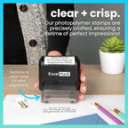 ExcelMark Custom Stamp – Clear & Crisp Impressions – Personalized Self-Inking Rubber Stamp – Use for Address Stamp and More (Large)