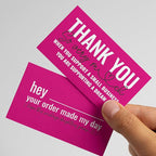 ITZAMNA Thank you for supporting small business cards Customer appreciation note cards Pink Script with Heart Pack of 100 HOTPINK