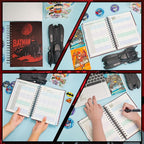 Super Hero Academic Planner, Weekly Monthly Daily Agenda, Custom Date Organizer for Time Management, Spiral Bound Notebook with Colorful Tabs, Datebooks for Reward School Teacher (Red)