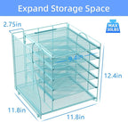 gianotter Desk Organizers and Accessories, 6-Tier Paper Organizer with File Holder, Document Organizer, Office Decor, Home Office Essentials (Blue)