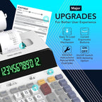 CATIGA 12 Digit Thermal Printing Calculator with Tape Print Out, Ink-Free Adding Machine, 3X Faster Quite at 8.0 LPS, Extra Large Fluorescent Display, Tax Calculation with Clock and Calendar, SP-2401