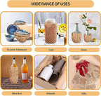 Honeycomb Packing Paper, HONSREO 15 Inches x 230 Feet Eco Friendly Recyclable Cushioning Material, Bubble Wrap for Moving Shipping Breakable Supplies with 20 Fragile Sticker Lables (Black)