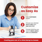 Promot Medium Professional Stainless Steel Stainless Steel Self Inking 6 Lines Custom Stamp - Personalized Office Stamp