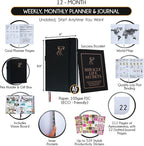 Life Planner - Gratitude Journal for Men & Women | Daily, Weekly & Monthly Planner with Budget Section, Time Blocking, Habit Tracker for Peace of Mind Planning to Increase Productivity & Happiness