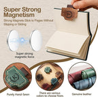 Personalized Magnetic Leather Bookmark with Pen Holder - 26 Letters Custom Book Mark with Name Initial Engraved Book Marker for Readers, Book Lovers, Travelers - Gift for Women & Men(Light Brown，U