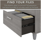 Bush Furniture Somerset 2 Drawer Lateral File Cabinet in Platinum Gray