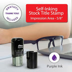 Shiny Gratuity Included Stamp, Round Self Inking Stamp for Restaurant, Bar and Retail, Purple Ink