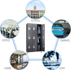 Metal Lockers for Employees with Lock,9 Doors Metal Storage Locker with 18 Hooks,Steel Storage Locker for School Office Gym Bedroom,Assembly Required (9 Door-Dark Grey)