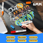 Anyo 12 Pack Window Markers for Cars, Liquid Chalk Markers with 6mm 3 in 1 Nib Bold Tip, Metallic & Neon Color Wet Erase Window Paint for Glass Washable, Glass, Mirror, Blackboard, Bistro, Menus