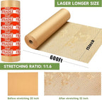 Honeycomb Packing Paper Wrap 15''x600', Substitute Alternative for Bubble Cushioning Wrap for Moving Shipping Packaging, Recyclable Moving Supplies with 48 Fragile Sticker Labels