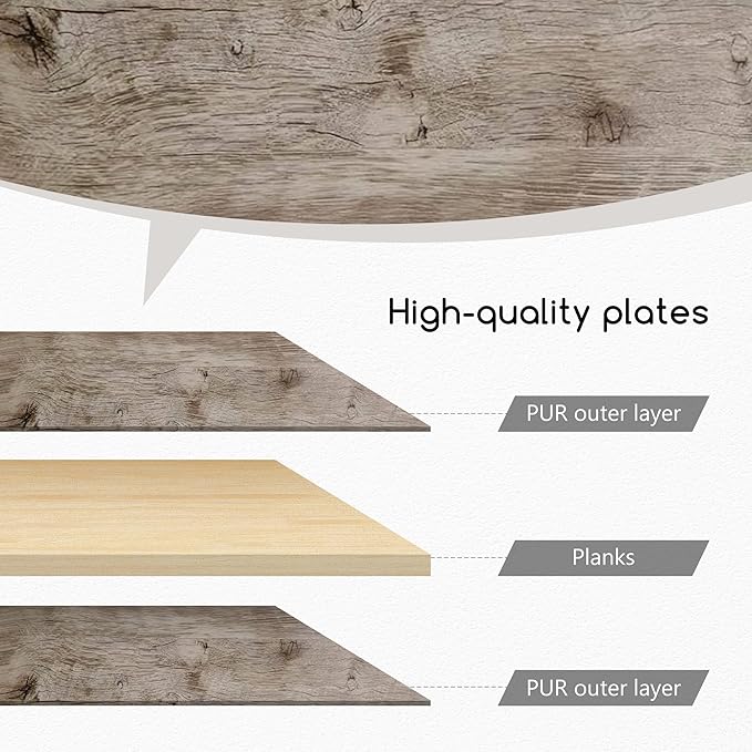 Jerry & Maggie Desktop Organizer Office Storage Rack Adjustable Wood Display Shelf Free Style Double H, Multi-Functional Mini Bookshelf for Desk Natural Stand (Gray Oak)