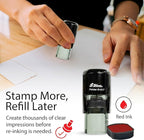 Shiny Gratuity Included Stamp, Round Self Inking Stamp for Restaurant, Bar and Retail, Red Ink