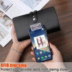 RFID Credit Card Holder, Leather Business Card Organizer with 96 Card Slots, Credit Card Protector for Managing Your Different Cards and Important Documents to Prevent Loss or Damage (Black)