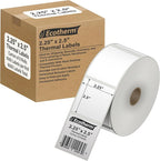 2.25" x 2.5" Thermal Labels | 6 Rolls | 6000 Labels | fits Zebra, Munbyn, Rollo, Godex, Arkscan, iDPRT, Offnova Thermal Label Printers and More | Blank White Adhesive Stickers by Ecotherm