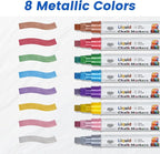 Jumbo Chalk Markers for Windows Washable, 8 Metallic Colors Liquid Chalk Pens Erasable with 10mm Thick Tips for Auto, Glass, Mirror, Poster, Bistro, Blackboard, Car of DIY