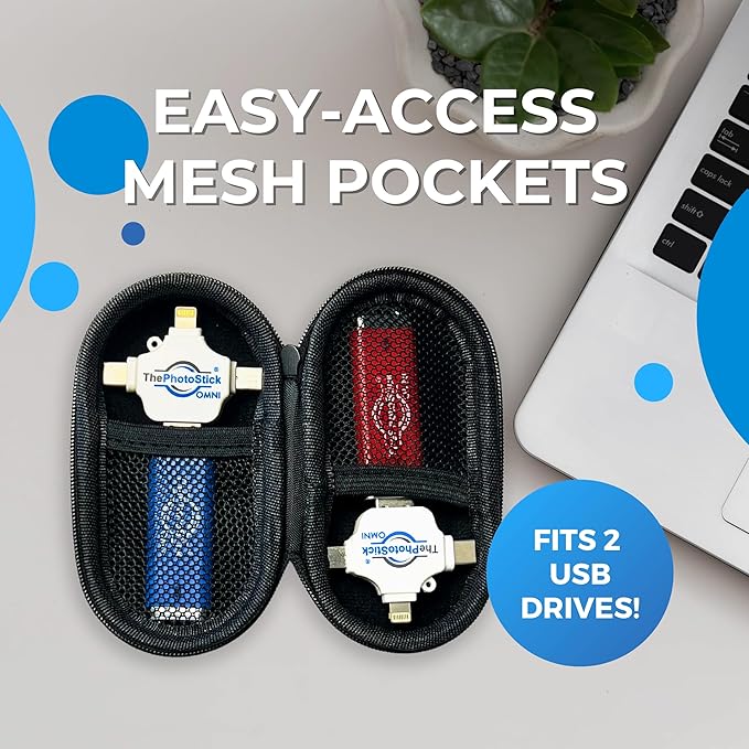 ThePhotoStick® Omni 64GB + Protective Case | Secure Photo & Video Backup and Transfer | Digital File Organization | USB & Multiport Connection for Phones, Tablets and Computers | Water Resistant Case