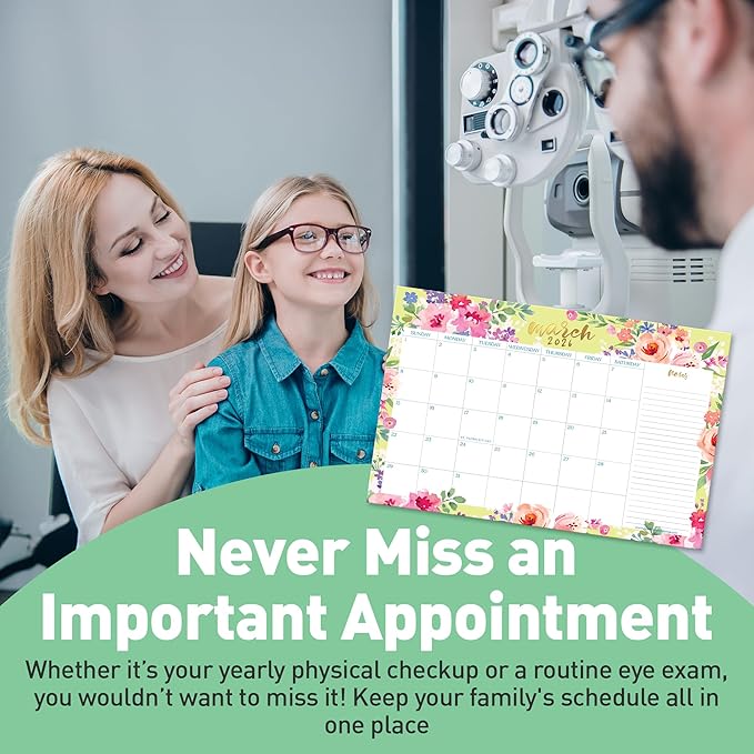 S&O Watercolor Floral Large Desk Calendar from July 2025 to Dec 2026 - Tear-Away Table Calendar 2025-2026 - Desktop Blotter - Academic Desk Planner - Desk Pad Large - 11x17in