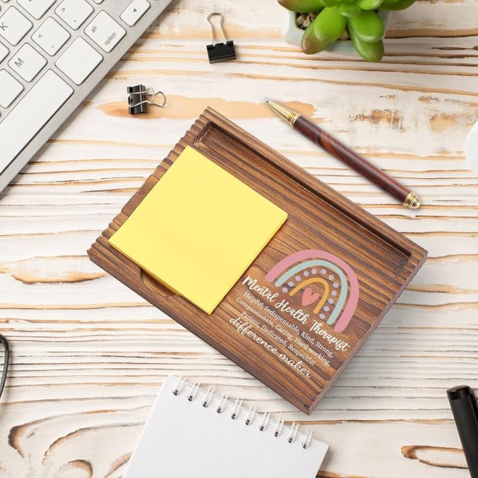 Mental Health Therapist Gifts Sticky Note Holder, Thank You Gift School Counselor, Mental Health Therapist Appreciation Gift, Therapist Graduation Gift Self-Stick Note Pad Holders TZP48