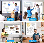 H-Qprobd 48"x24" Magnetic White Board Dry Erase Wall Mount Whiteboard - Office Home Classrooms White Board Hanging Writing Board with Black Aluminum Frame