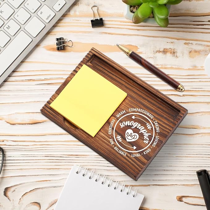 Sonographer Gift Sticky Note Holder, Thank You Gifts for Ultrasound Tech Sonography, Ultrasound Tech Appreciation Gifts, Ultrasound Sonographer Self-Stick Note Pad Holders Desk Organizer TZP30