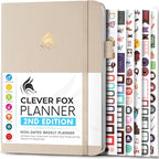 Clever Fox Planner 2nd Edition – Colorful Weekly & Monthly Goal Planner, Time Management & Productivity Organizer, Undated, A5 (Seashell)