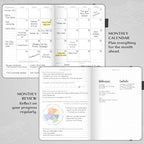 Legend Planner PRO – Deluxe Weekly & Monthly Life Planner to Increase Productivity and Hit Your Goals. Time Management Organizer Notebook – Undated – 7 x 10" Hardcover + Stickers – Mystic Gray