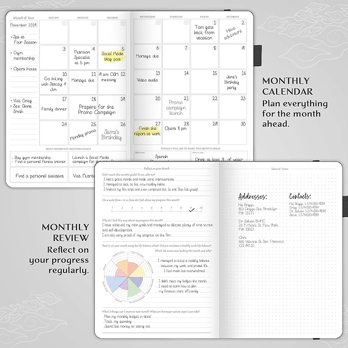 Legend Planner PRO – Deluxe Weekly & Monthly Life Planner to Increase Productivity and Hit Your Goals. Time Management Organizer Notebook – Undated – 7 x 10" Hardcover + Stickers – Mystic Gray