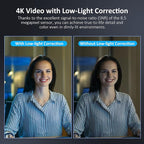 NexiGo Iris, 4K AI Webcam with 1/1.8" Sensor, Onboard Flash Memory, HDR, PiP, DSLR-Style Control, Auto Framing/Tracking with Flexible FOV, Noise-Canceling Mics, for Zoom/Teams/OBS and More (Renewed)