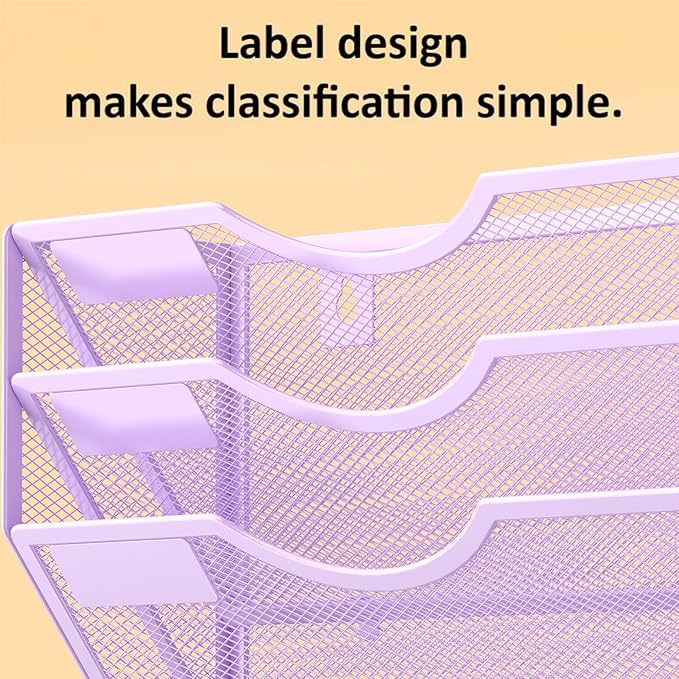 Kuntine.B 3 Pocket Wall File Holder Organizer Office Hanging Magazine Holder Wall File Organizer for Office Home (Purple, 3 Tier)