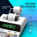 CATIGA 12 Digit Thermal Printing Calculator with Tape Print Out, Ink-Free Adding Machine, 3X Faster Quite at 8.0 LPS, Extra Large Fluorescent Display, Tax Calculation with Clock and Calendar, SP-2401