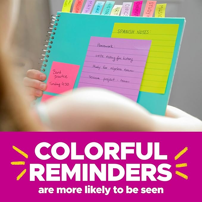 Post-it Notes, 3 in x 3 in., 3 Sticky Notes Pads, 50 Sheets per Pad, Poptimistic Collection, School Supplies and Oﬃce Products, The Original Post-it Note