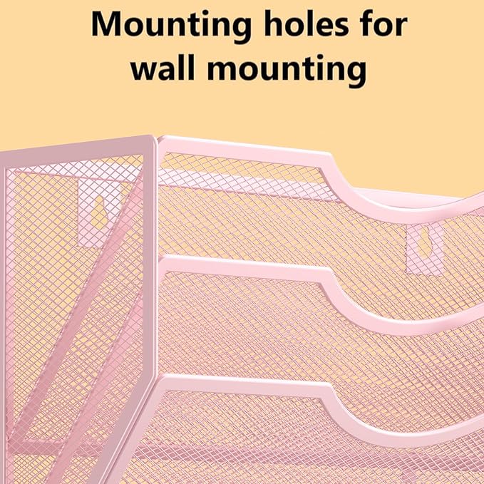 Kuntine.B Wall File Organizer Office Hanging Magazine Holder Wall File Organizer for Office Home (Pink, 3 Tier)