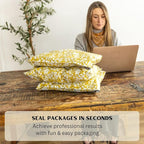 12x15.5 Poly Mailer Envelopes 100 Pcs Large-Sized Colored Designer Shipping Bags For Clothing Cute Mailers Unpadded Self-Sealing Packaging Recyclable Eco-Friendly (Yellow Floral) Mini Wander