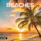 2025 Wall Calendar BEACHES, 18 Months Hangable Wall Calendars, Beach Calendars 2025-2026, 12" x 24" (Open), Thick Glossy Paper, Organizing & Planning