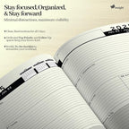 Ensight 2025-2026 HARDCOVER Leather Planner Weekly & Monthly - 8.5x11 Inches - Academic Planner Business Personal or Student - Pen Holder, Thick Paper, July 2025 - June 2026 (Black)