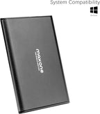 Maxone 250GB Ultra Slim Portable External Hard Drive HDD USB 3.0 Compatible with PC, Laptop - Charcoal Grey