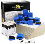 Magicfly Small White Boards, Dry Erase Board Pack of 26, Mini Whiteboards 9x12 Inches Double-Sided White Boards for Students Classroom Teachers School Supplies Office with 32 Pens and 26 Erasers