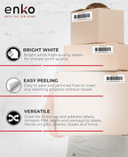 enKo - 3-1/2 x 5 Inch Label - White Blank - 4 Up Per Sheet Shipping Address Mailing Labels for Laser Inkjet Printer (900 Sheets, 3600 Labels)