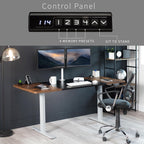 VIVO Electric 71 x 30 in Rustic Standing Desk, Memory Height Adjustment, 1B Series, Black and Vintage Brown Top, Gray Frame, DESK-KIT-1G7BN