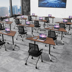 Conference Room Table with Flip-Top Design for Dynamic Meetings, Business Table Computer Desk with Heavy-Duty Frame,Foldable Seminar Meeting Tables for Home Office (6, D, 47.2IN)