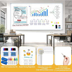 4'x8' WhiteBoard Magnetic Dry Erase White Board for Wall - Belgian Enamel Large WhiteBoard for Business, Education & Government - Durable Aluminum Frame Wall Mounted Whiteboards for Professionals
