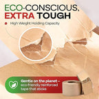 IDL Packaging 2.83" x 450 feet Reinforced Water-Activated Kraft Gummed Tape 30lb Thickness (Pack of 6) - Secure Paper Packing Tape for Secure Carton Sealing - Heavy-Duty for All Conditions, Brown