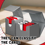 50pcs Red and White Trading Card Dividers Plastic Index Card Storage Dividers with Tabs Card Separators for Sports Recipe Game Card Organize