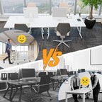 Conference Table, Folding Conference Desk Modern White, Seminar Table with Wheels, 2-10 People for Office, Meeting Break Room (4, 1915, 47IN)