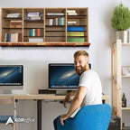 AdirOffice Wooden Adjustable Literature Organizer, 24 Compartment Office Mailbox, or Classroom Literature Organizer, Medium Oak