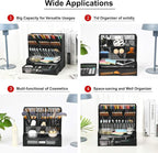 Marbrasse Mesh Pen Holder for Desk, Multi-Functional Pencil Organizer with Drawer, Desk Organizers and Accessories for Office Art Supplies (Large Black)