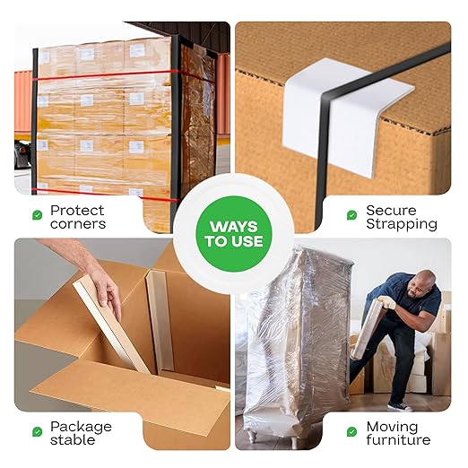 IDL Packaging Cardboard Edge Protectors 2" x 2" x 48", Full Pallet of 2800 pc, White - V-Board Reinforced Corner Protectors - Regular-Duty Cardboard Corners for Shipping