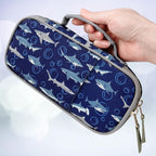 Choco Mocha Shark Pencil Case for Boys, Soft Pencil Case Kids Pencils Pouch for Kindergarten Boys, Blue